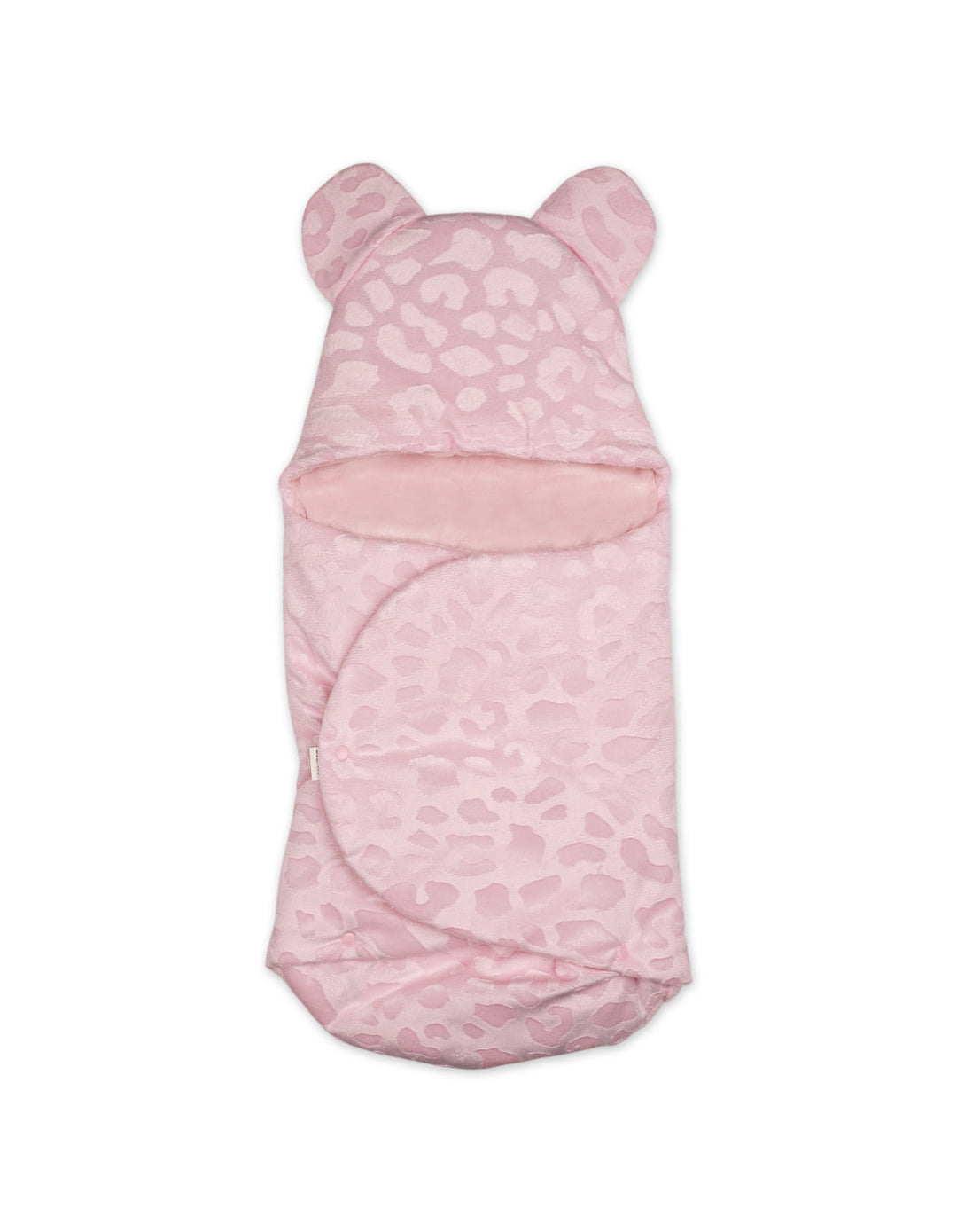 Baby Girl Hooded Swaddle Wrap Leopard Pink at Zubaidas