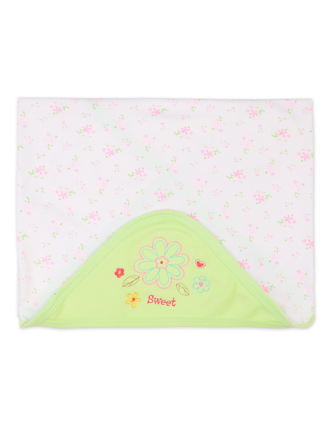Baby Girl Hooded Wrapping Sheet Green at Zubaidas Online Pakistan