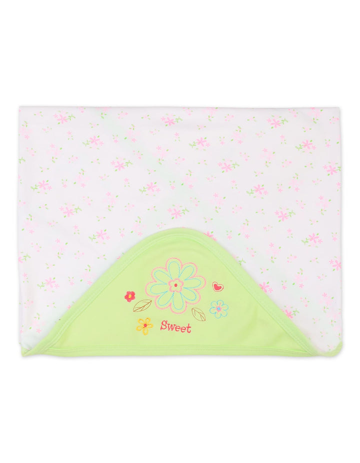 Baby Girl Hooded Wrapping Sheet Green at Zubaidas Online Pakistan
