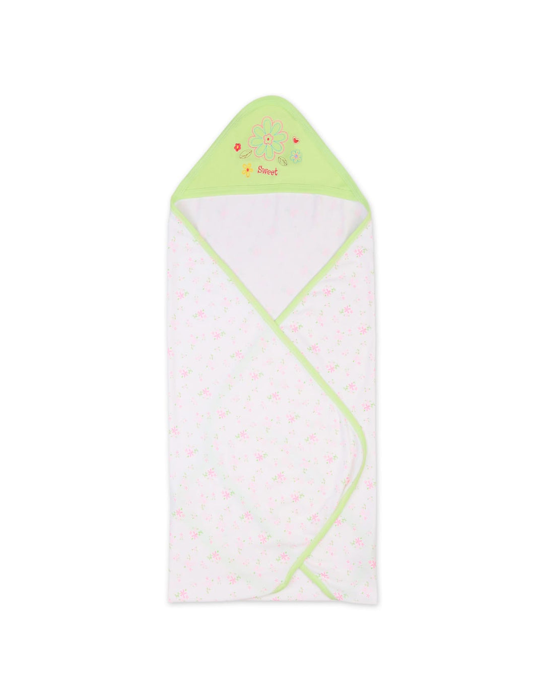 Baby Girl Hooded Wrapping Sheet Green at Zubaidas