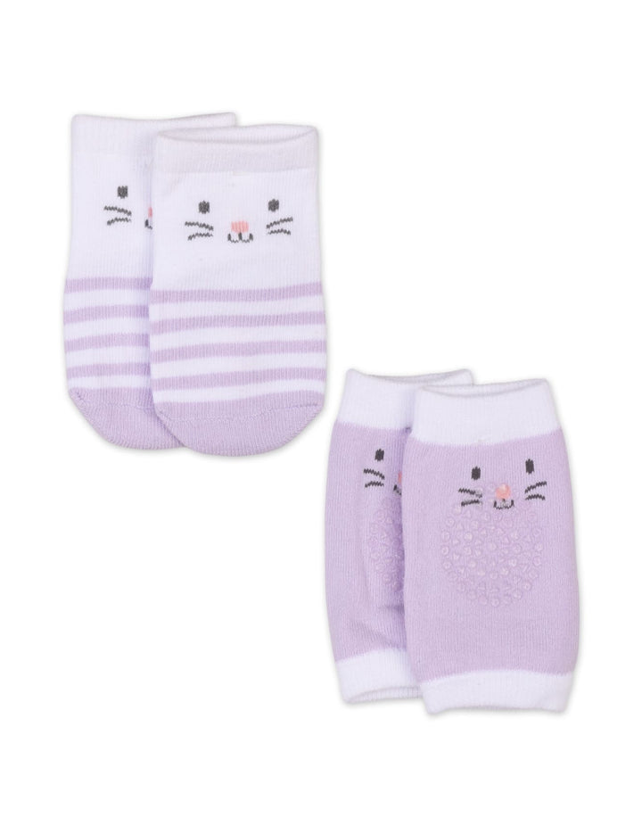 Baby Girl Knee Pads and Socks Lilac at Zubaidas