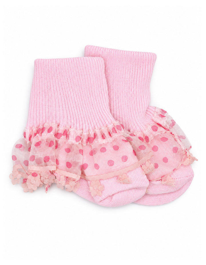Baby Girl Pack of 3 Socks Polka Dot Tulle Frill Multicolor at Zubaidas Online Pakistan