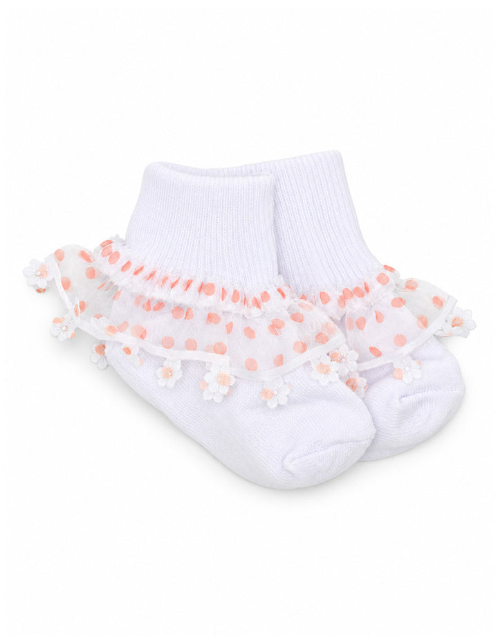 Baby Girl Pack of 3 Socks Polka Dot Tulle Frill Multicolor at Zubaidas Best Baby and Kids Store in Pakistan