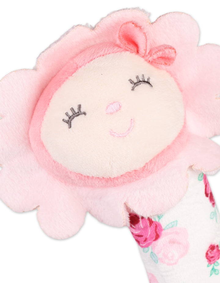 Baby Girl Plush Rattle Toy Bambies Floral Character Pink at Zubaidas Pakistan