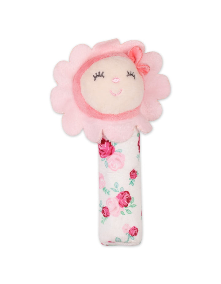 Baby Girl Plush Rattle Toy Bambies Floral Character Pink at Zubaidas