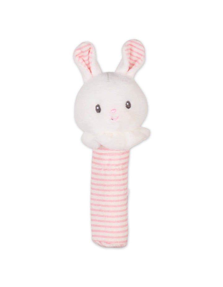 Baby Girl Plush Rattle Toy Rabbit White and Pink at Zubaidas