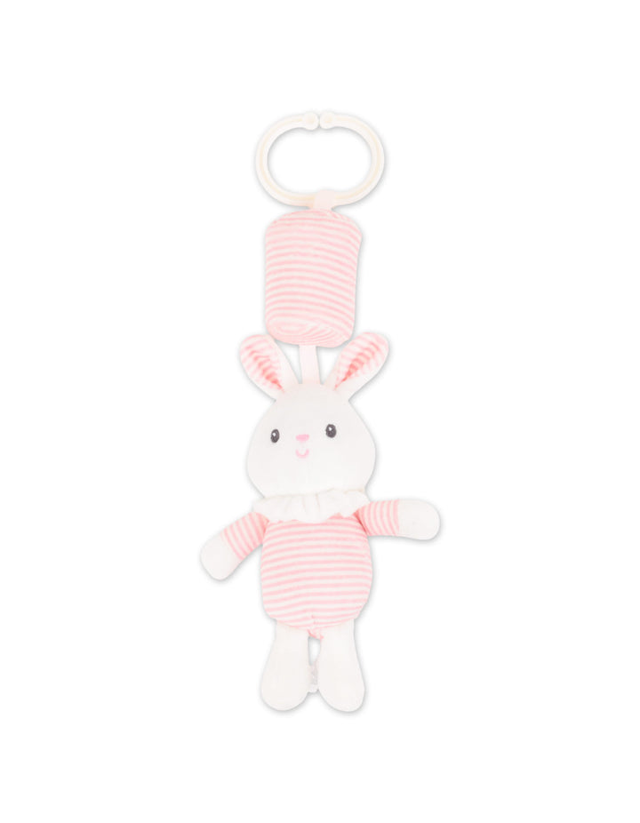 Baby Girl Plush Toy with Hanging Ring Bunny Pink at Zubaidas