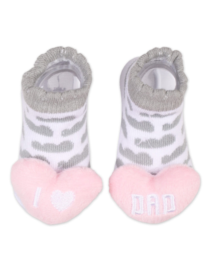 Baby Girl Rattle Booties and Wristband I Love Dad at Zubaidas Online Pakistan