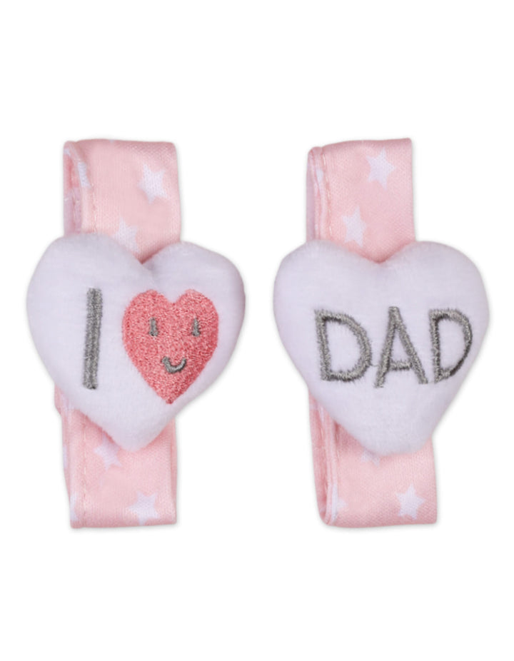 Baby Girl Rattle Wrist Band I Love DAD Pink at Zubaidas Official Pakistan