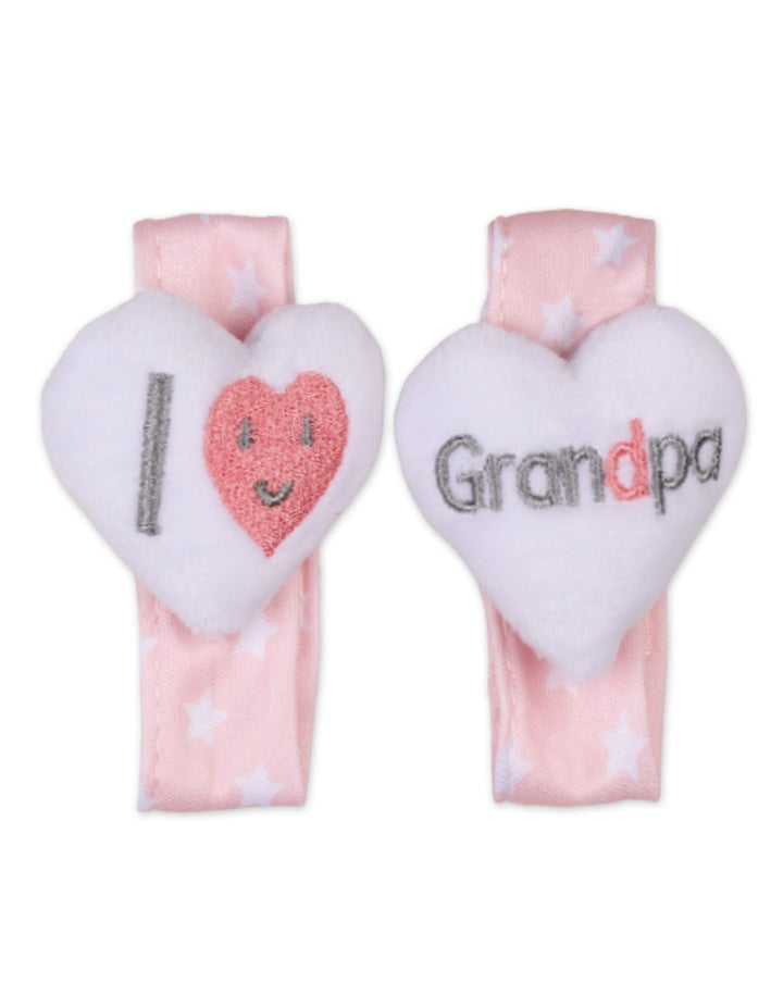 Baby Girl Rattle Wrist Band I Love Grandpa Pink at Zubaidas Official Pakistan