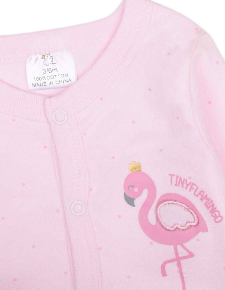 Baby Girl Sleepsuit Pack of 3 Flamingo and Floral Pink at Zubaidas Official Pakistan