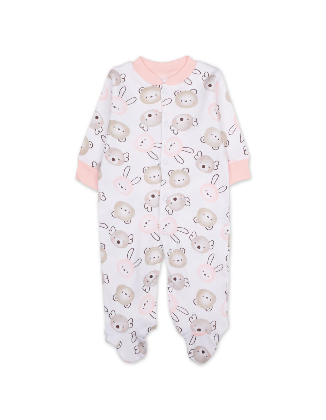 Baby Girl Sleepsuit Pack of 3 Hello Freinds Peach Pink at Zubaidas Best Online Baby and Kids Store in Pakistan