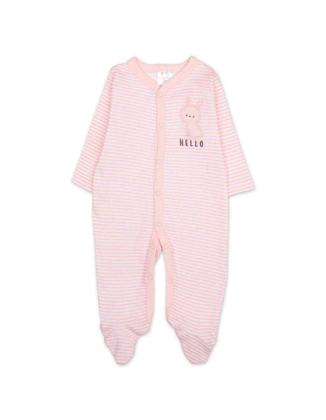 Baby Girl Sleepsuit Pack of 3 Hello Freinds Peach Pink at Zubaidas Number 1 Baby and Kids Store in Pakistan