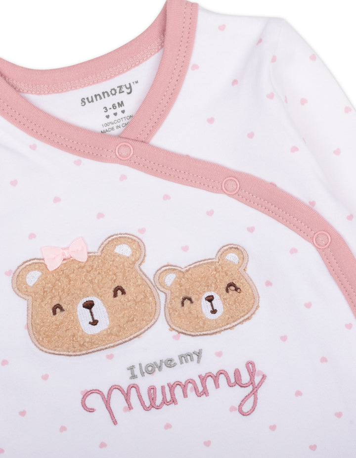Baby Girl Sleepsuit Pack of 3 I Love My Mummy at Zubaidas Number 1 Baby and Kids Store in Pakistan