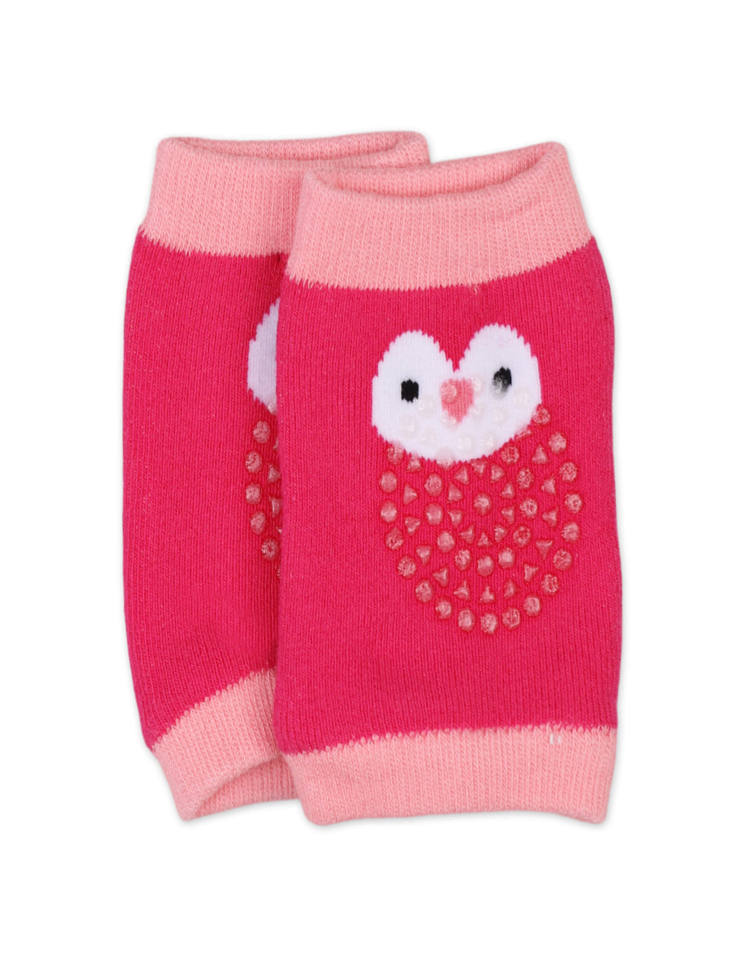Baby Girl Socks and Knee Pads Set Owl Print Shocking Pink at Zubaidas Online Pakistan