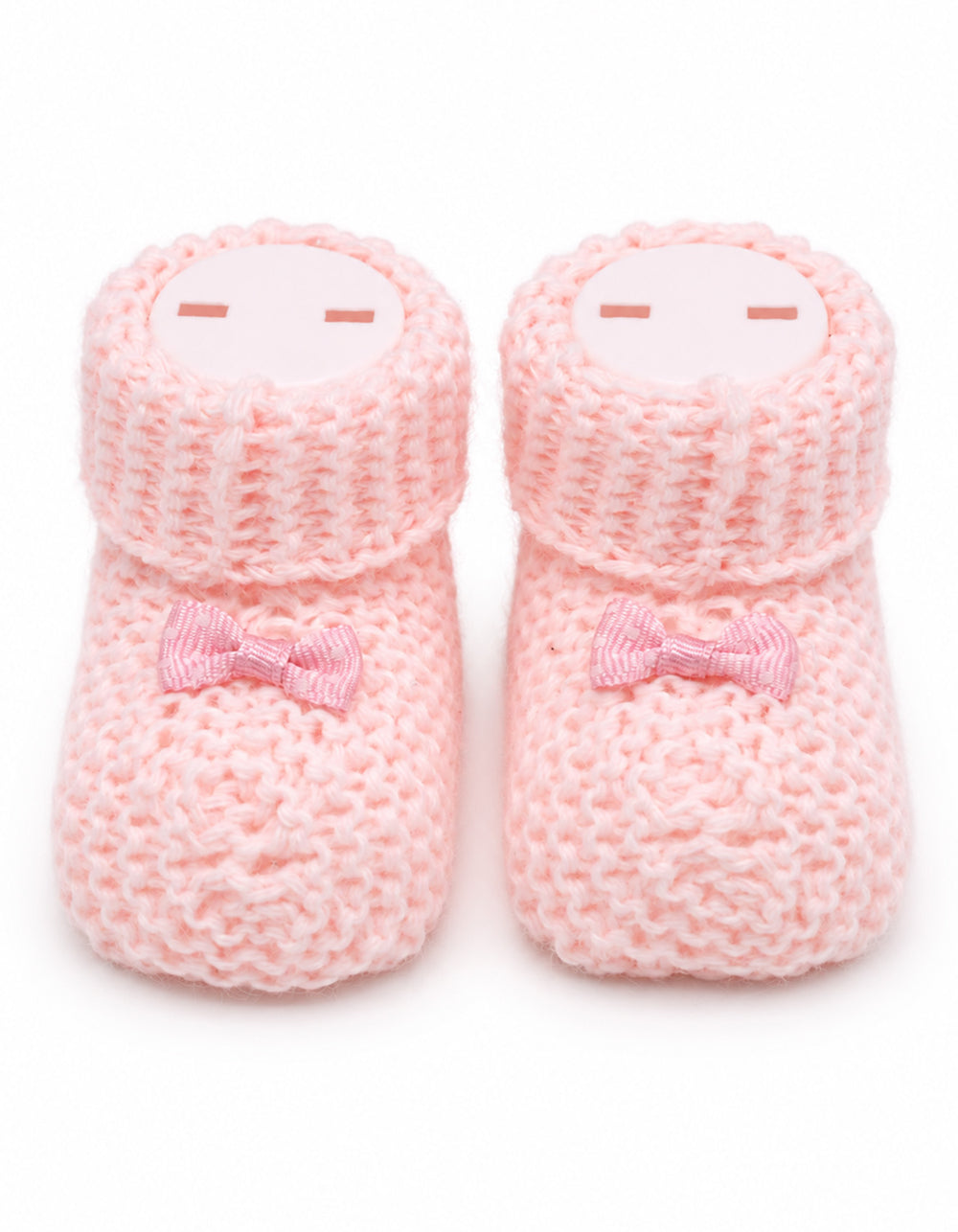Baby Girl Soft Knit Booties with Bow Pink at Zubaidas Online Pakistan