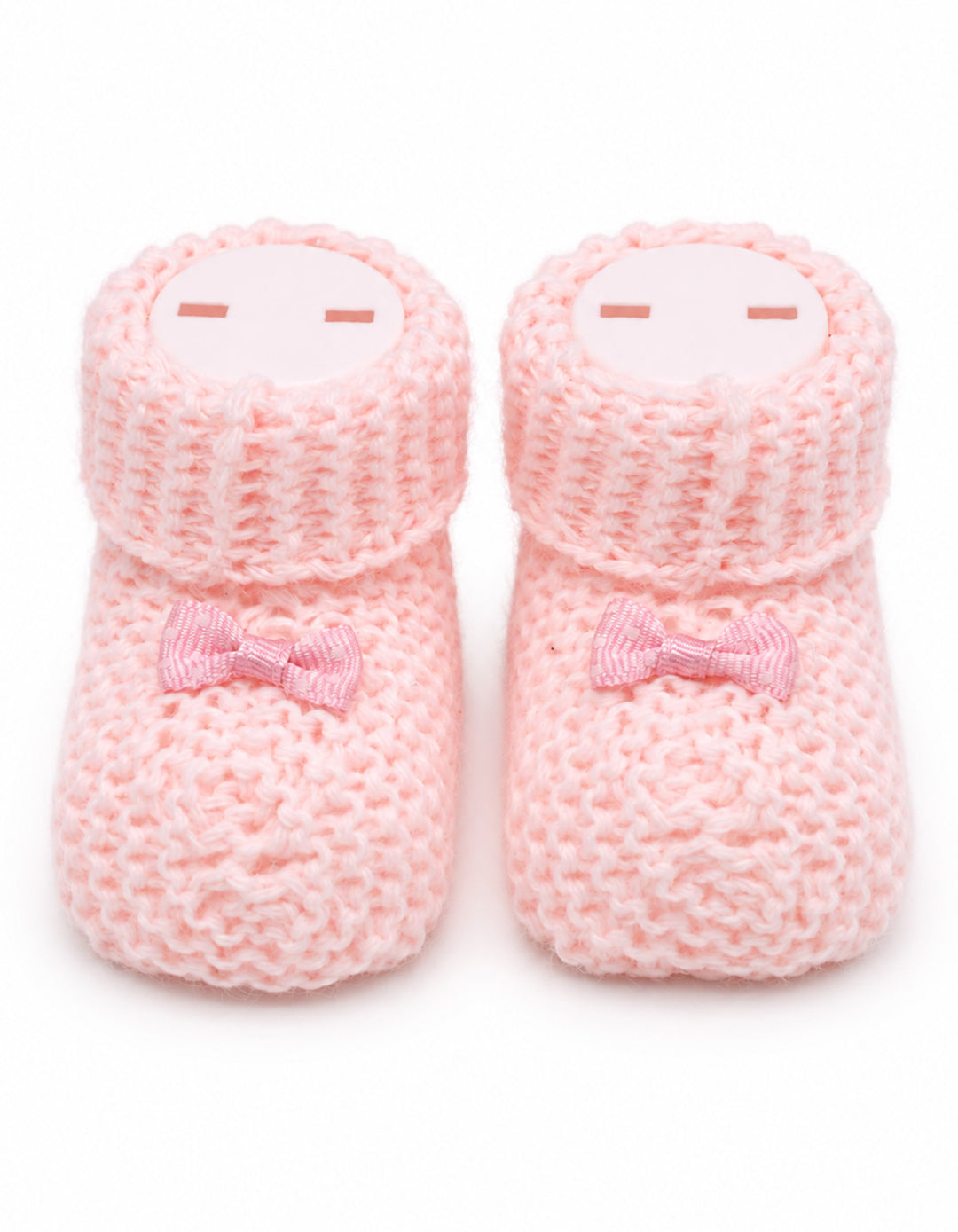 Baby Girl Soft Knit Booties with Bow Pink at Zubaidas Online Pakistan