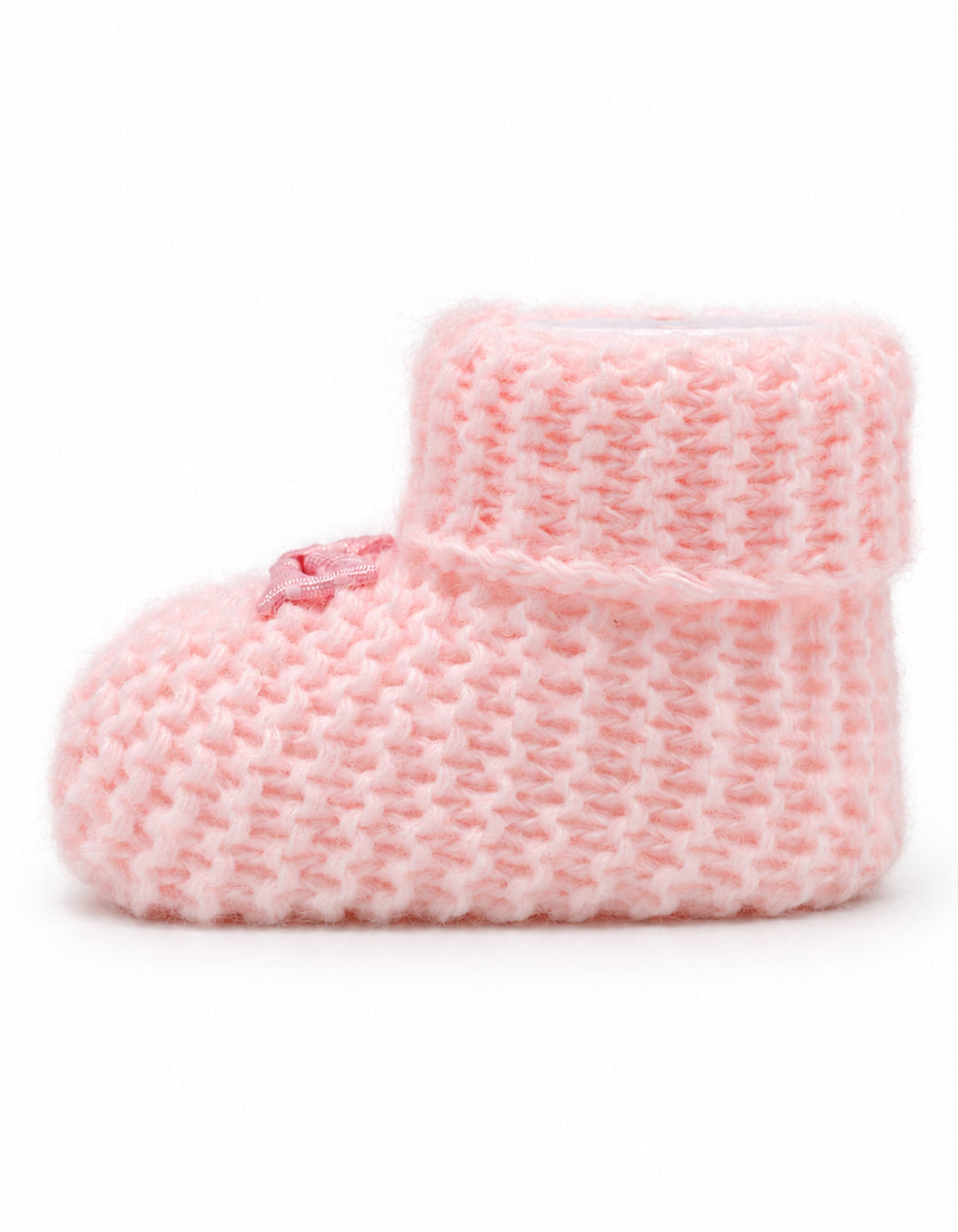 Baby Girl Soft Knit Booties with Bow Pink at Zubaidas Best Online Baby and Kids Store in Pakistan