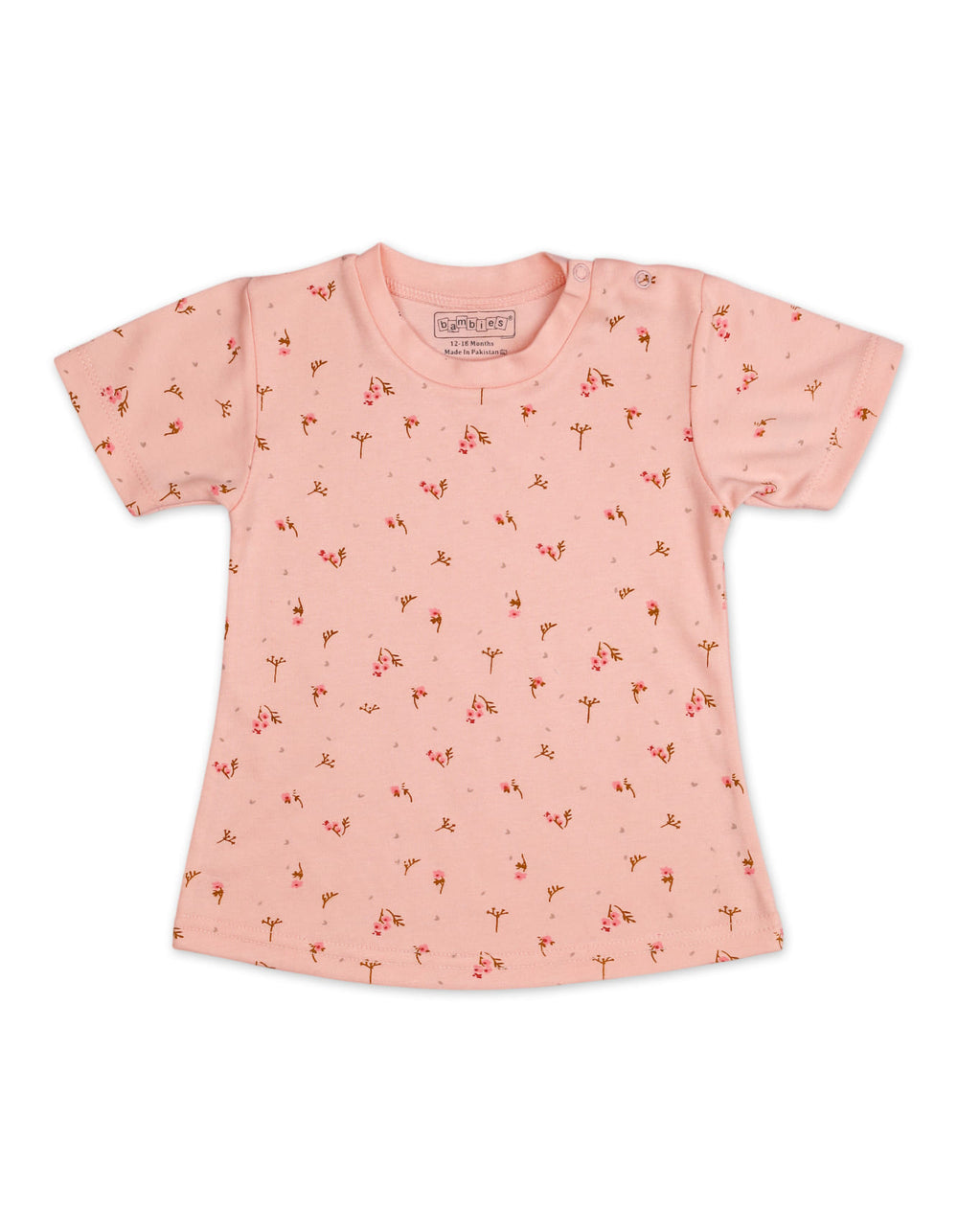 Baby Girl Summer 2 Piece Suit Set Bambies Floral Print Pink at Zubaidas Official Pakistan