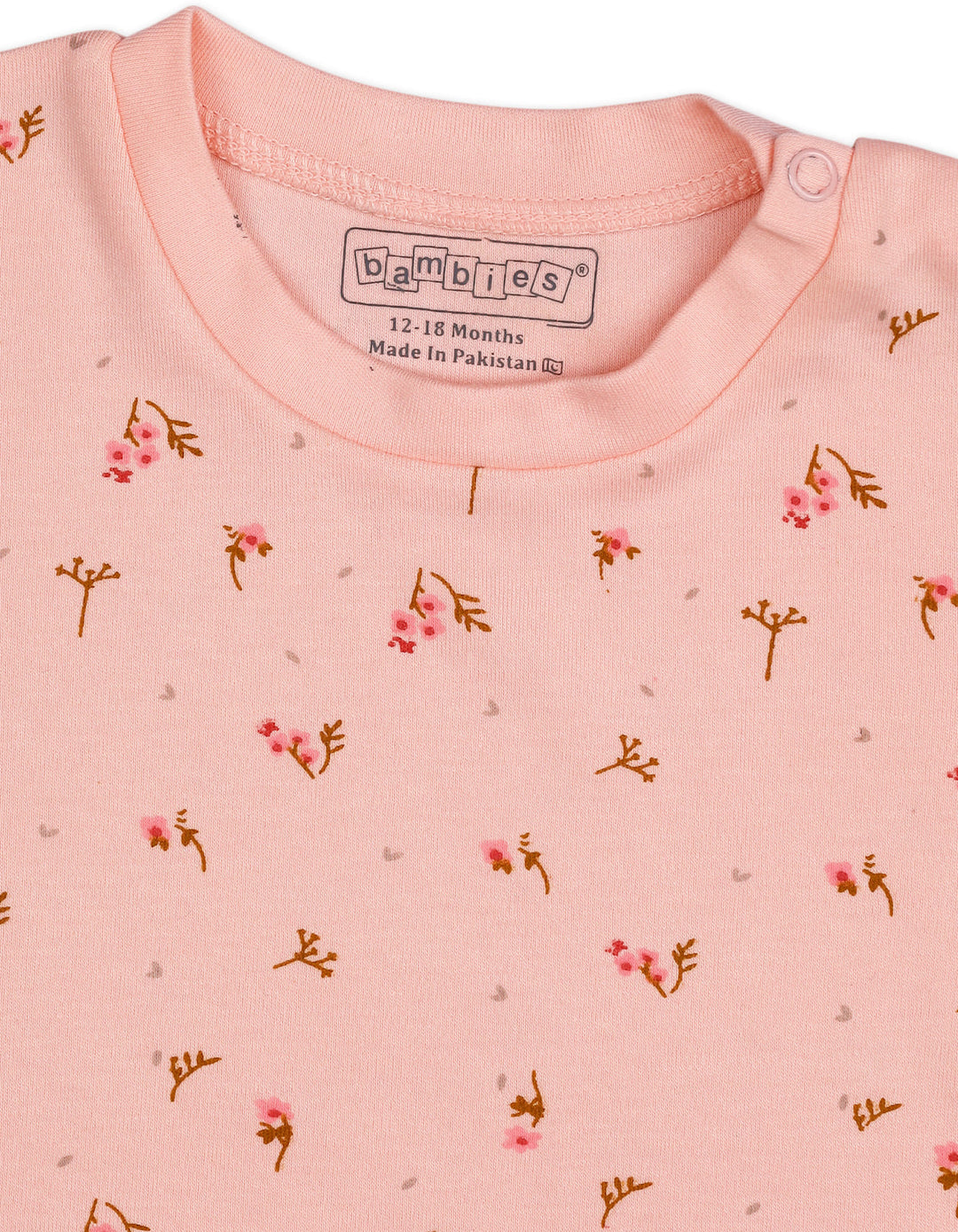 Baby Girl Summer 2 Piece Suit Set Bambies Floral Print Pink at Zubaidas Online Pakistan