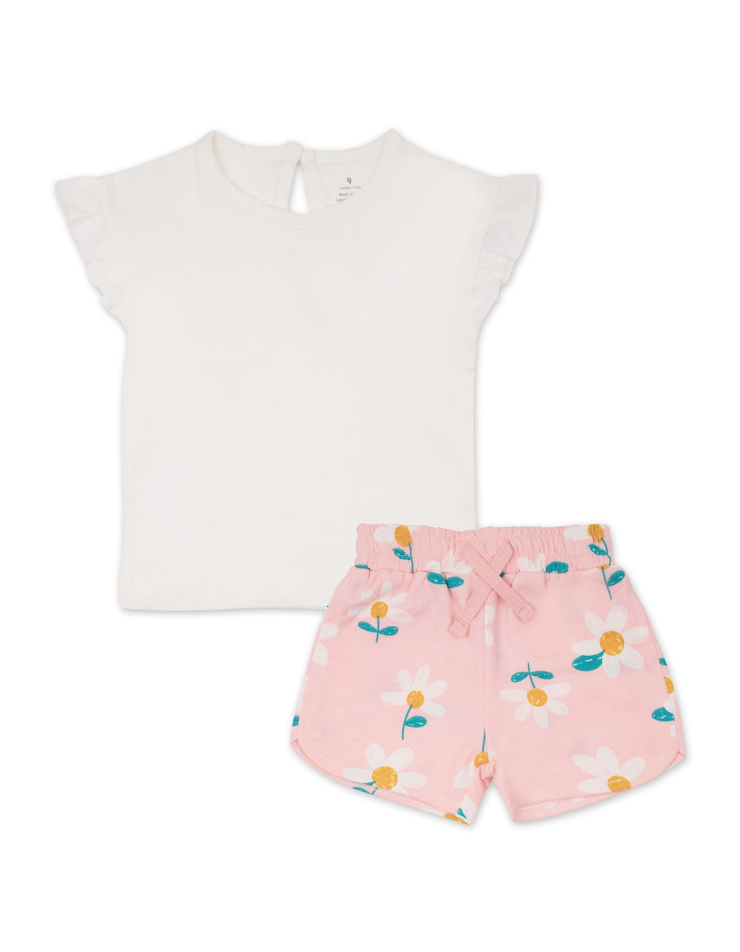 Baby Girl Summer 2 Pieces Suit Set Daisy Print at Zubaidas