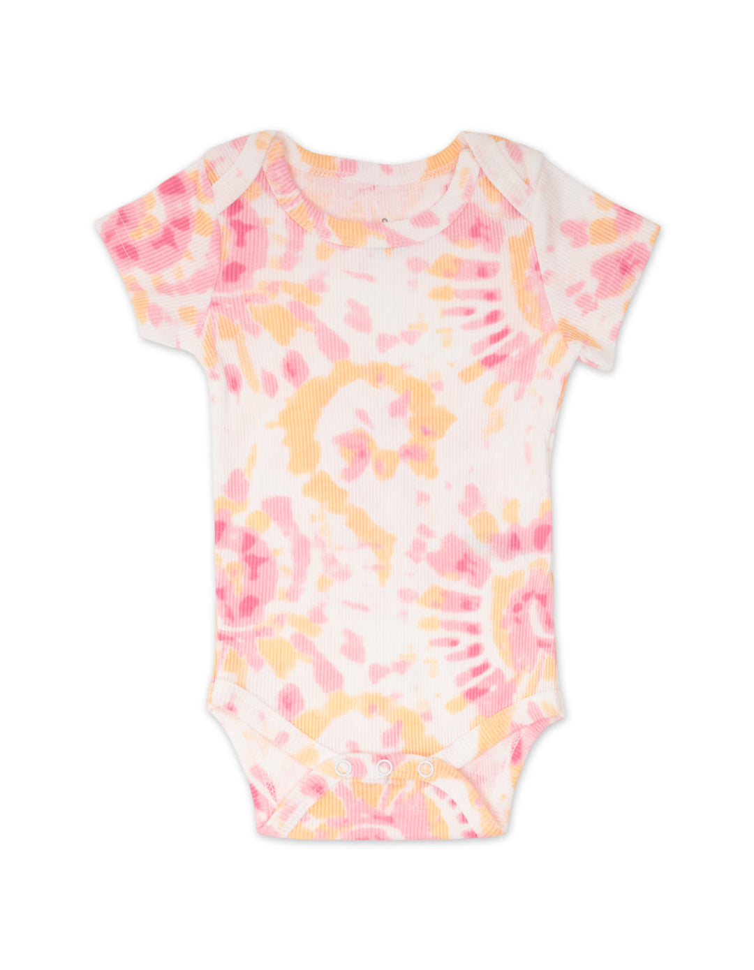 Baby Girl Summer 3 Pieces Bodysuit Set Ruffle Sleeve Top and Tie Dye Pink at Zubaidas Official Pakistan