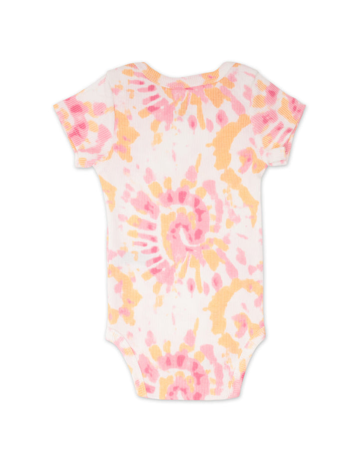 Baby Girl Summer 3 Pieces Bodysuit Set Ruffle Sleeve Top and Tie Dye Pink at Zubaidas Best Online Baby and Kids Store in Pakistan