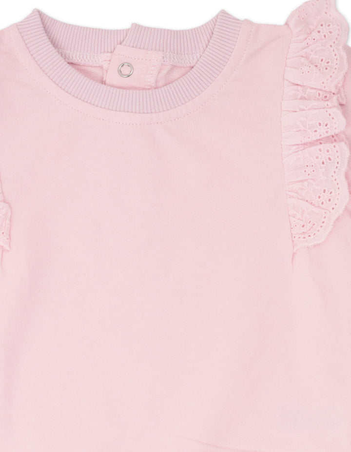 Baby Girl Summer 3 Pieces Bodysuit Set Ruffle Sleeve Top and Tie Dye Pink at Zubaidas Best Baby and Kids Store in Pakistan