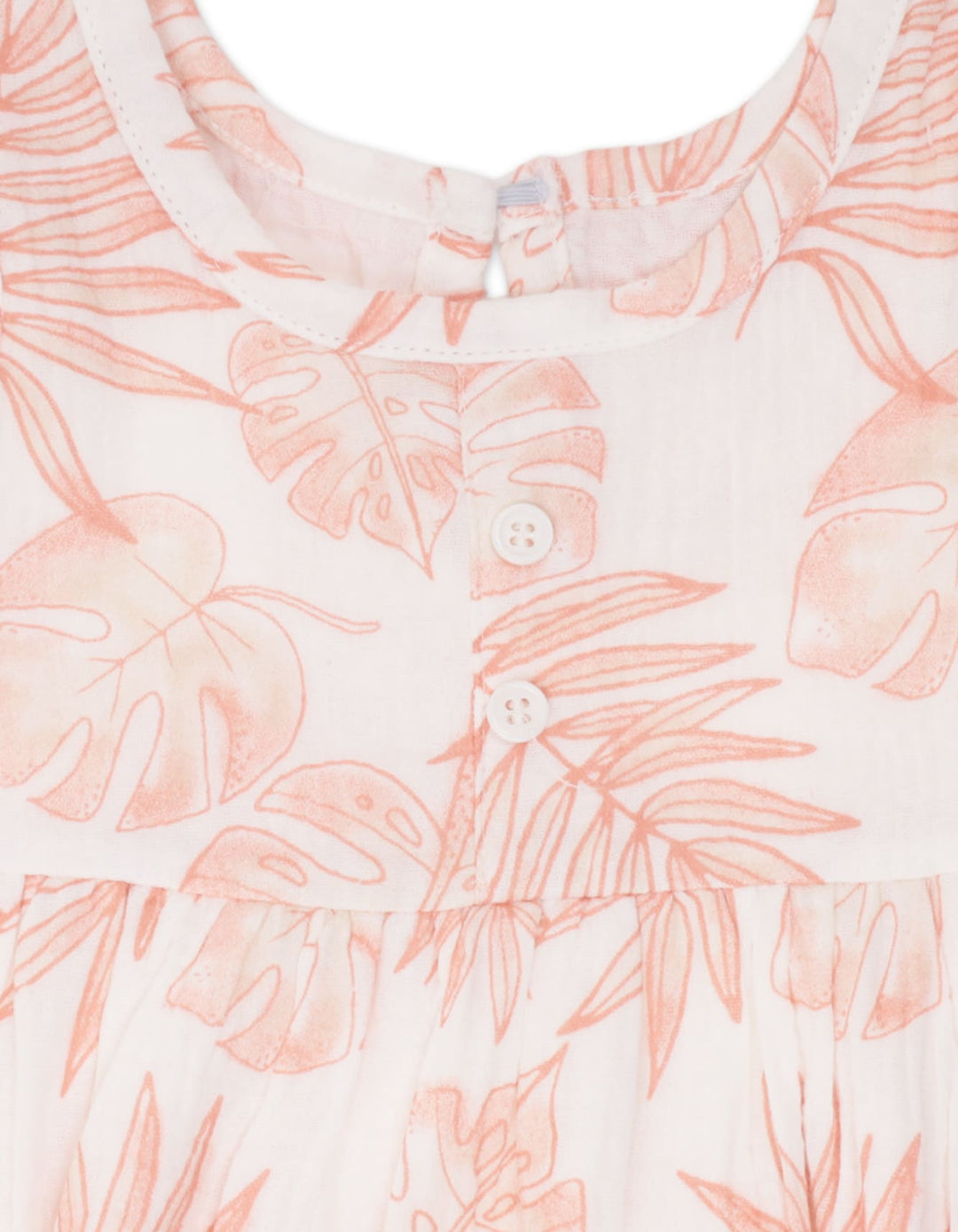 Baby Girl Summer 3 Pieces Dress Set Tropical Leaf Print Peach at Zubaidas Online Pakistan