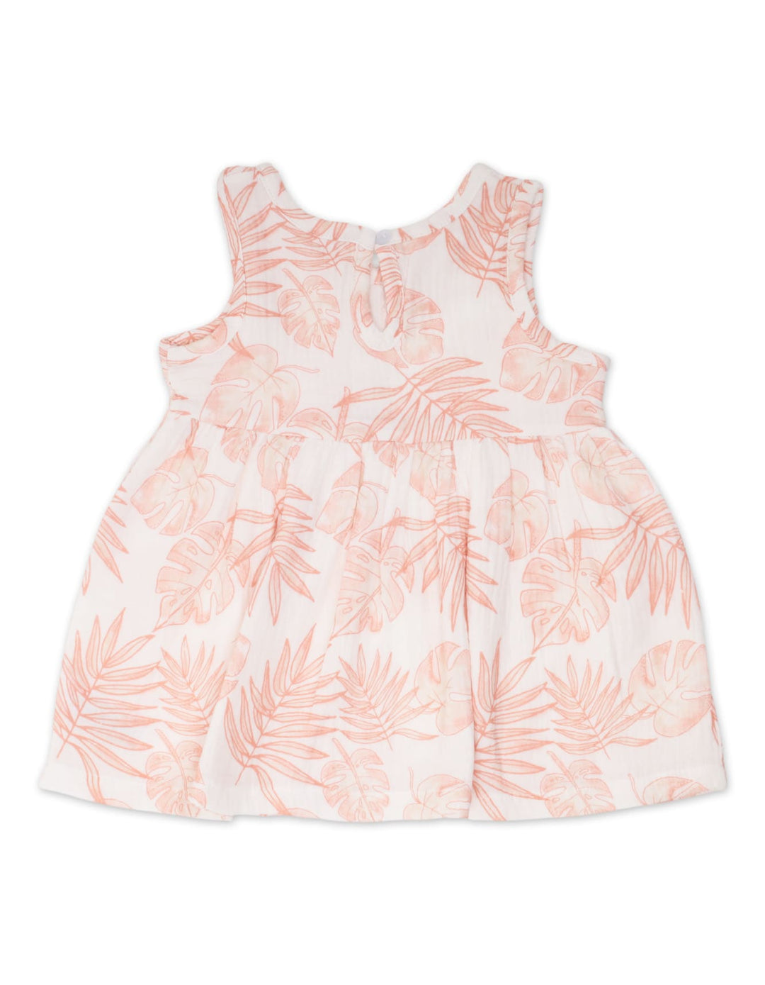 Baby Girl Summer 3 Pieces Dress Set Tropical Leaf Print Peach at Zubaidas Best Online Baby and Kids Store in Pakistan