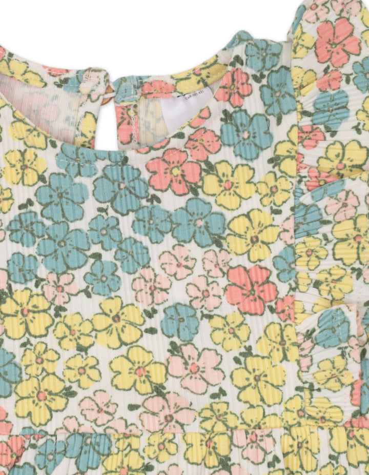 Baby Girl Summer 3 Pieces Outfit Set Floral Peach at Zubaidas Online Pakistan