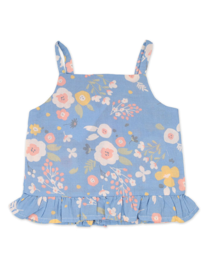 Baby Girl Summer 3 Pieces Outfit Set Floral Print Blue at Zubaidas Best Online Baby and Kids Store in Pakistan