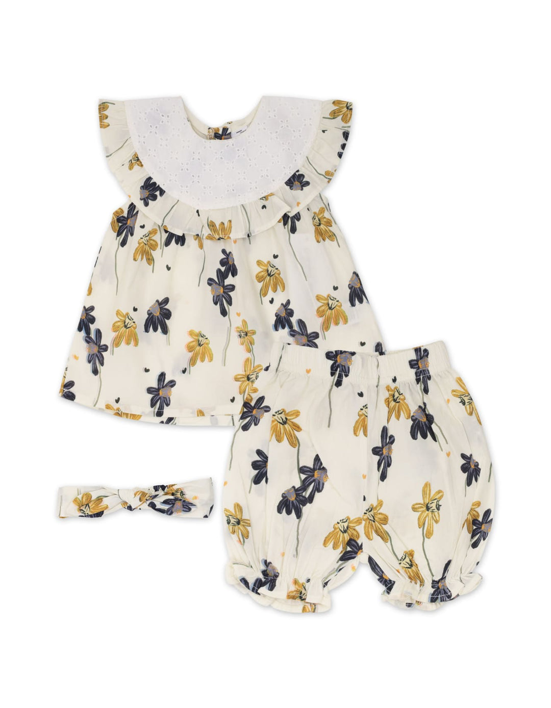Baby Girl Summer 3 Pieces Suit Set Floral at Zubaidas