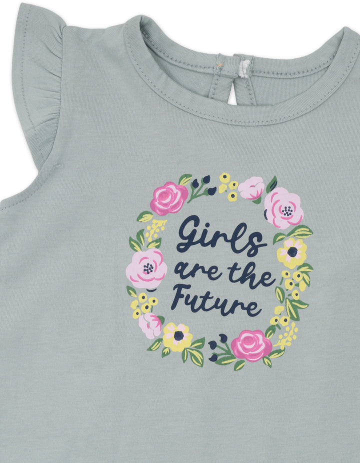 Baby Girl Summer 4 Pieces Outfit Set Girls Are The Future at Zubaidas Online Pakistan