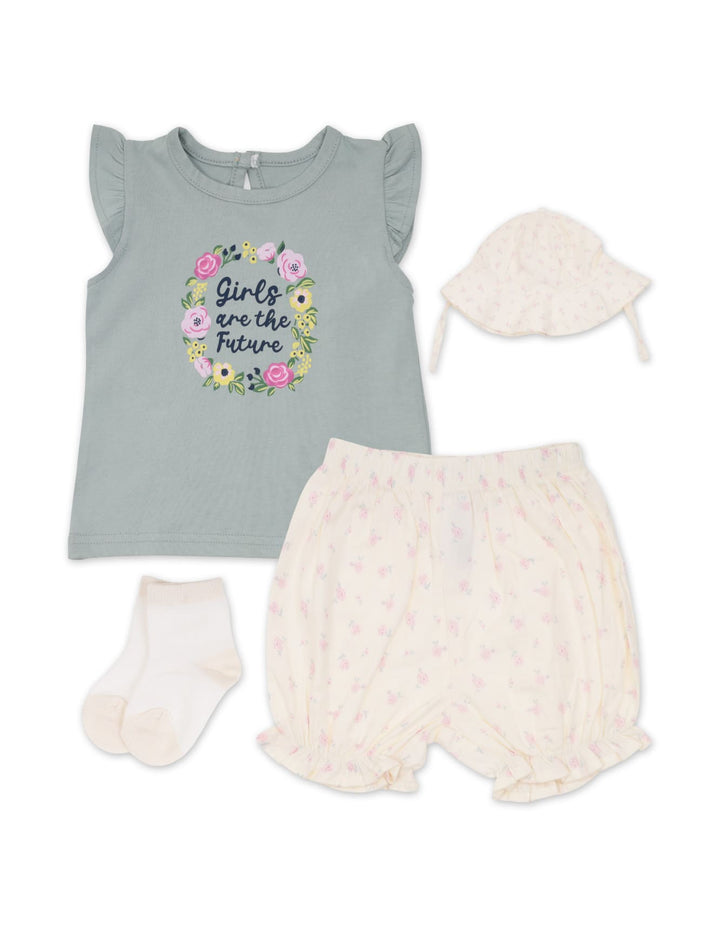 Baby Girl Summer 4 Pieces Outfit Set Girls Are The Future at Zubaidas