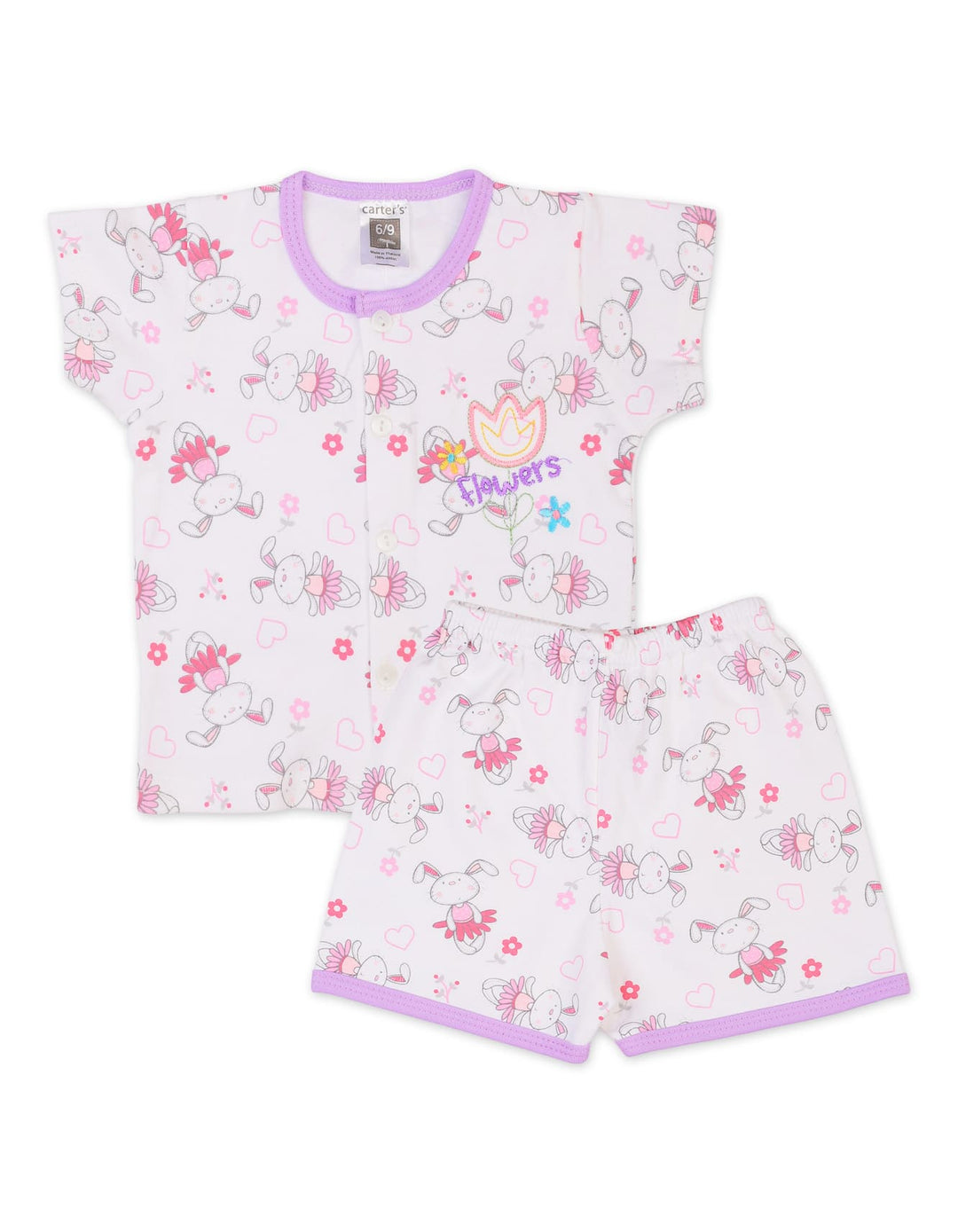 Baby Girl Summer Co Ord Set  Flower Purple at Zubaidas