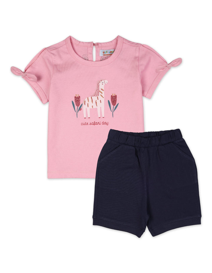 Baby Girl Summer Suit Set Bambies Giraffe Print at Zubaidas