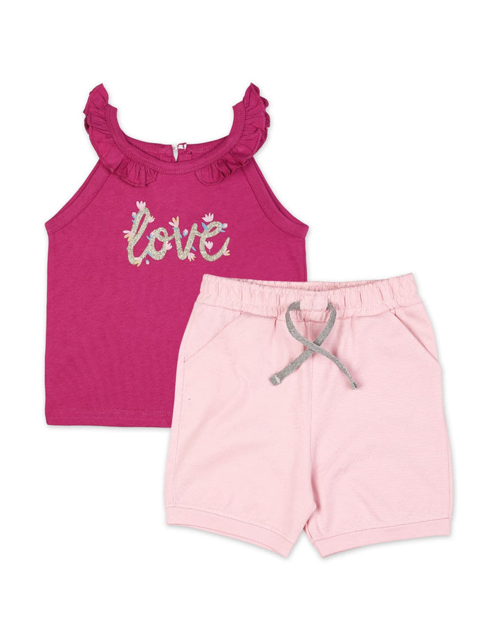 Baby Girl Summer Suit Set Bambies Magenta and Pink at Zubaidas