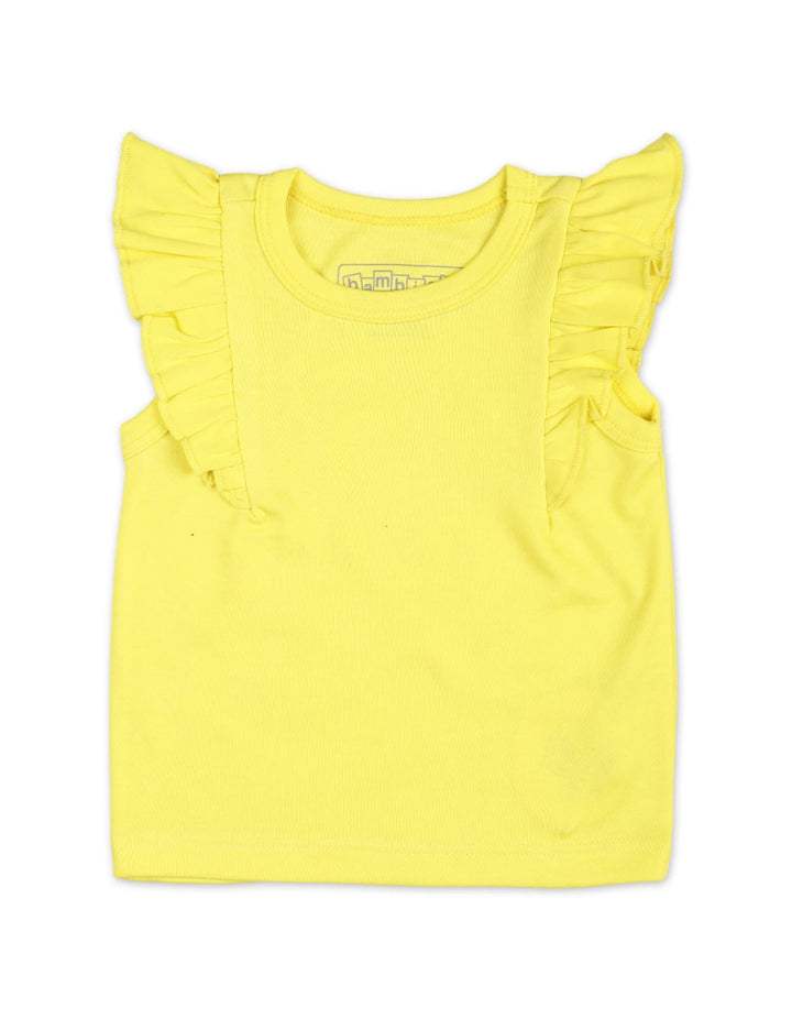 Baby Girl Summer Tank Top Bambies Sleeveless Frill Yellow at Zubaidas Official Pakistan