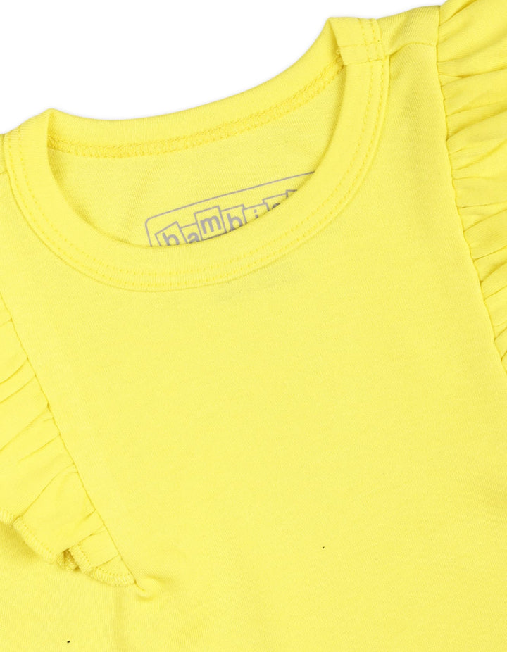 Baby Girl Summer Tank Top Bambies Sleeveless Frill Yellow at Zubaidas Online Pakistan