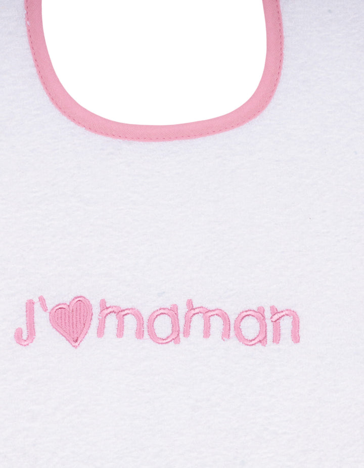 Baby Girl Towel Bibs I Love Mama Pink at Zubaidas Official Pakistan