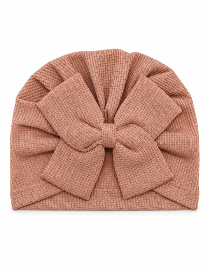 Baby Girl Turban Bow Cap Tea Pink at Zubaidas