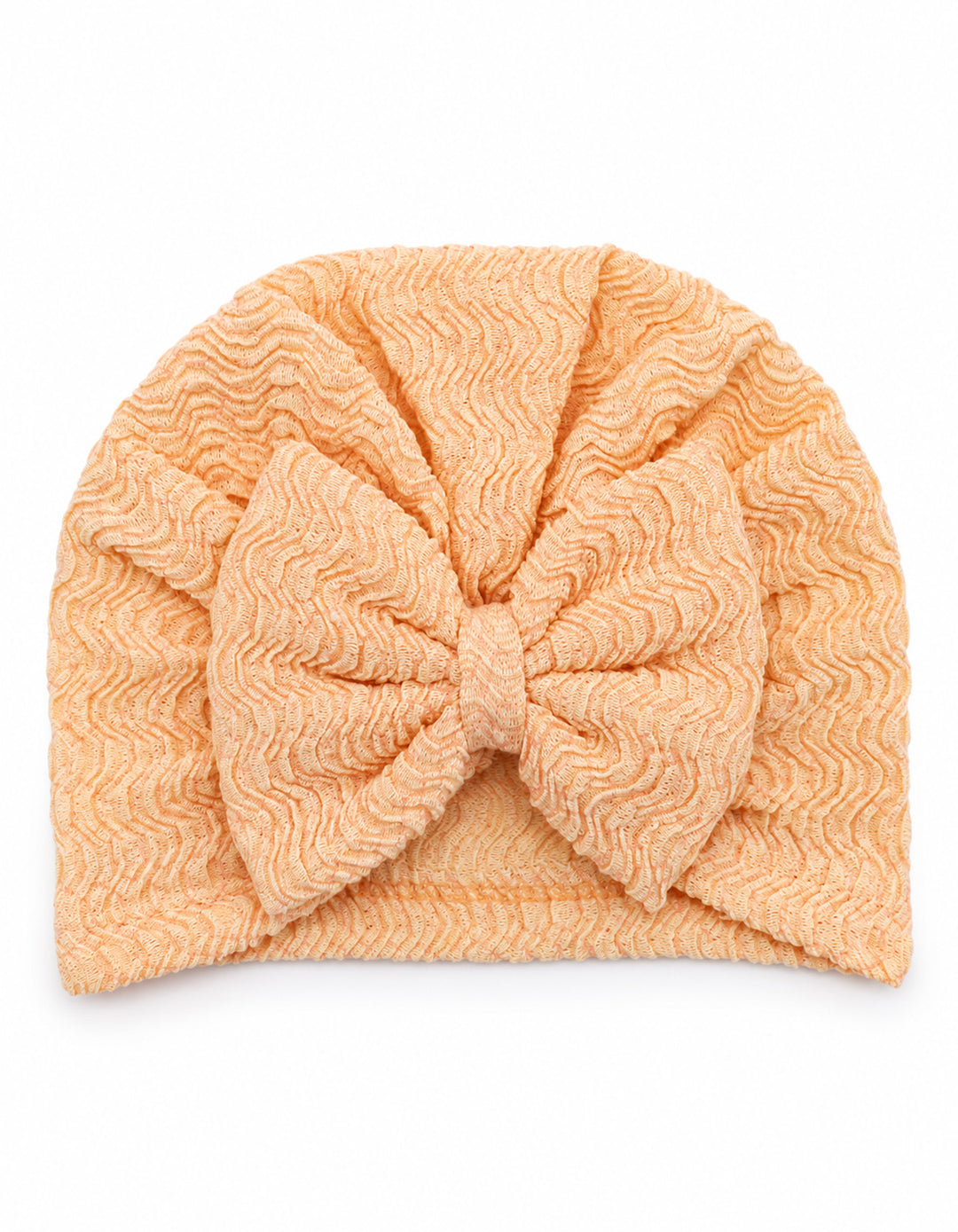 Baby Girl Turban Cap Bow Peach at Zubaidas