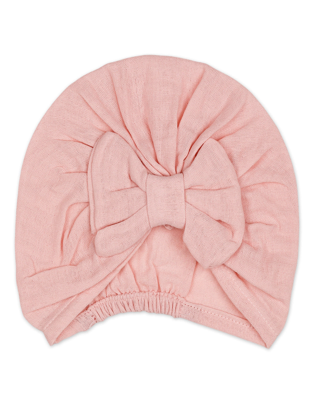 Baby Girl Turban Cap Bow Pink at Zubaidas