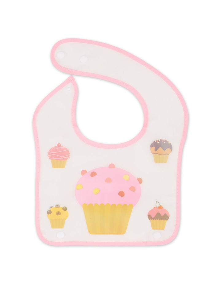 Baby Girl Waterproof Bib with Detachable Crumb Catcher Pink at Zubaidas Best Online Baby Store in Pakistan