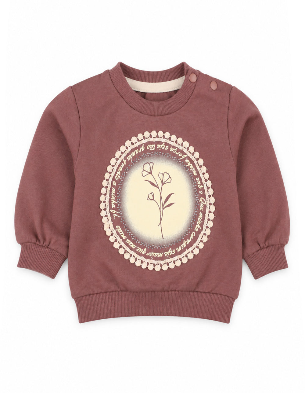 Baby Girl Winter 2 Piece Suit Floral Mauve Pink at Zubaidas Official Pakistan