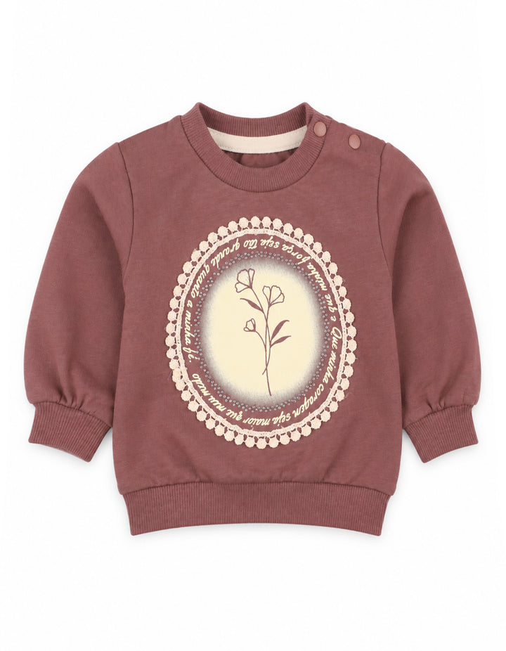 Baby Girl Winter 2 Piece Suit Floral Mauve Pink at Zubaidas Official Pakistan