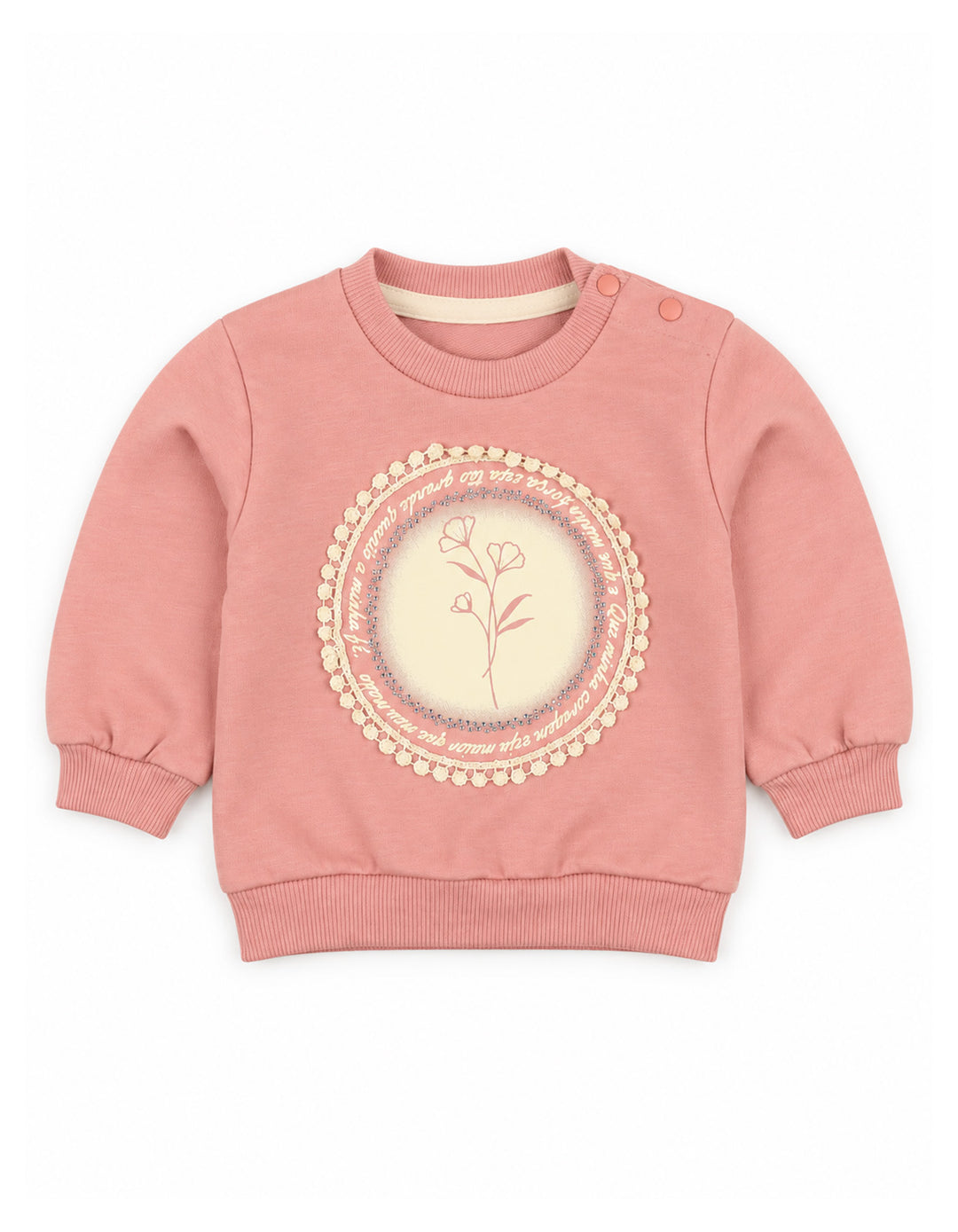 Baby Girl Winter 2 Piece Suit Floral Pink at Zubaidas Official Pakistan