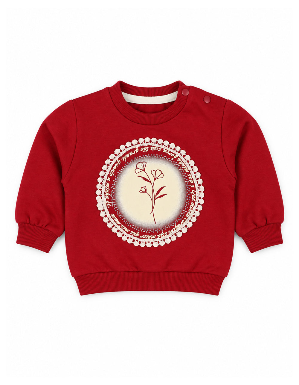 Baby Girl Winter 2 Piece Suit Floral Red at Zubaidas Official Pakistan