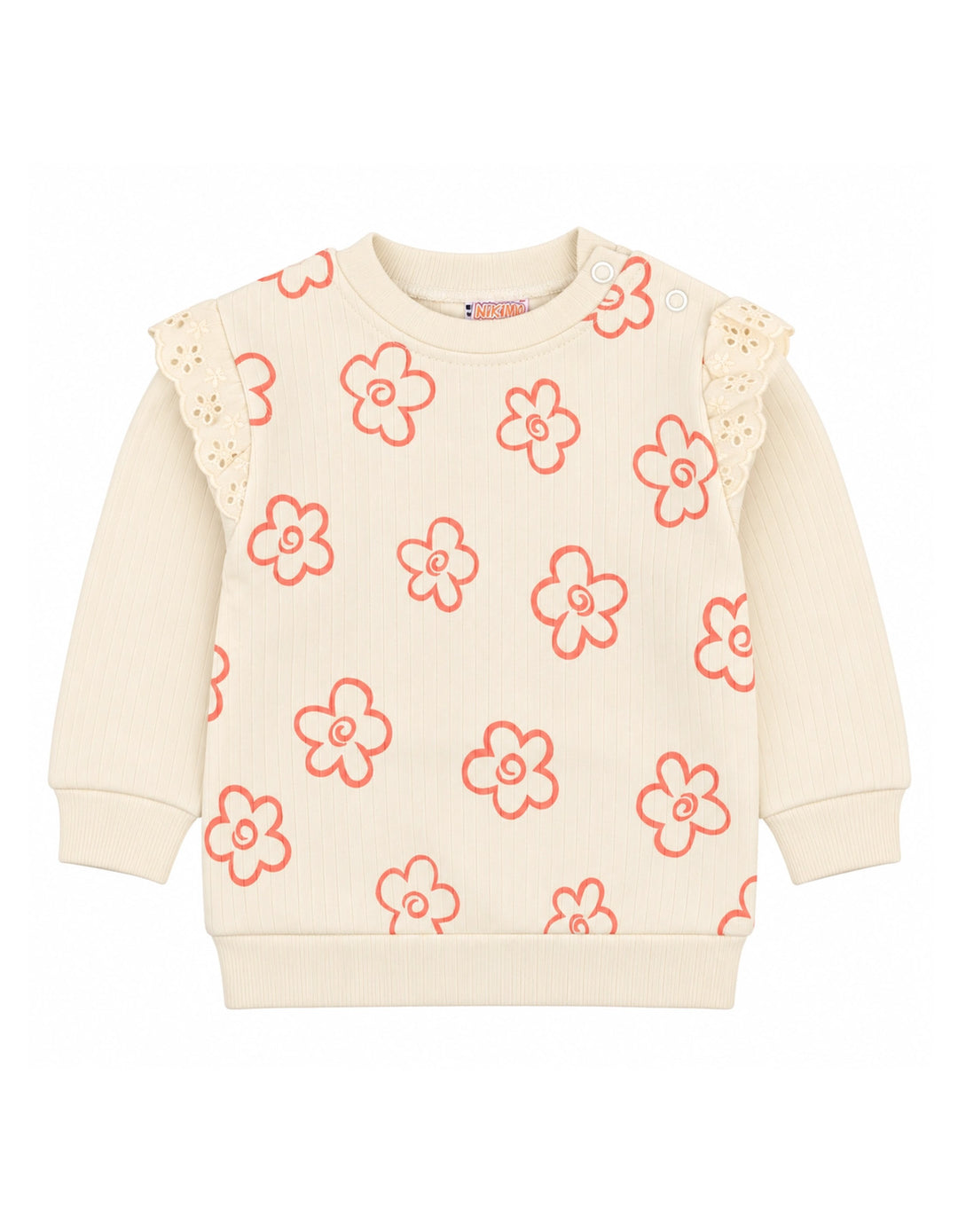 Baby Girl Winter 2 Piece Suit Set Floral Off White at Zubaidas Official Pakistan